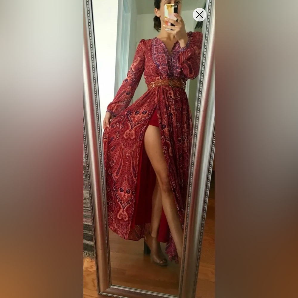 Joie Molly Maxi Dress MSRP $698 Sz S Vintage Fall 2015 Featured in Vogue 💯 Silk - Picture 5 of 15